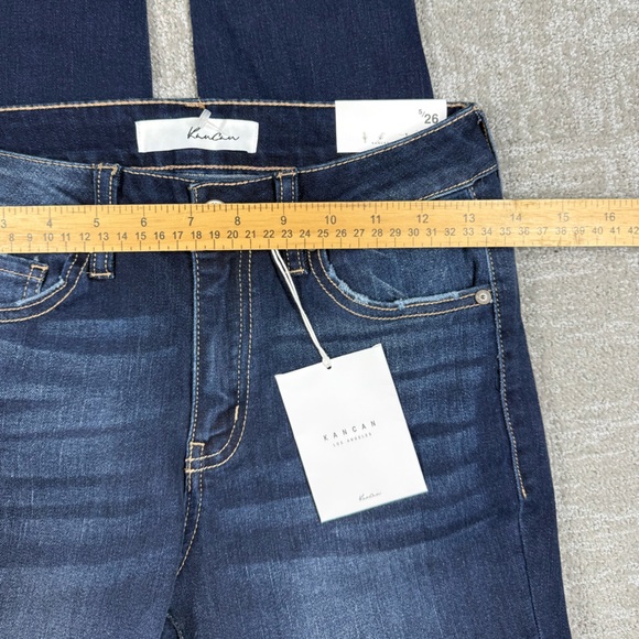 Kancan NWT High Rise Super Skinny Dark Blue Wash Stretch Jean Women Size 5/26 - Picture 2 of 6